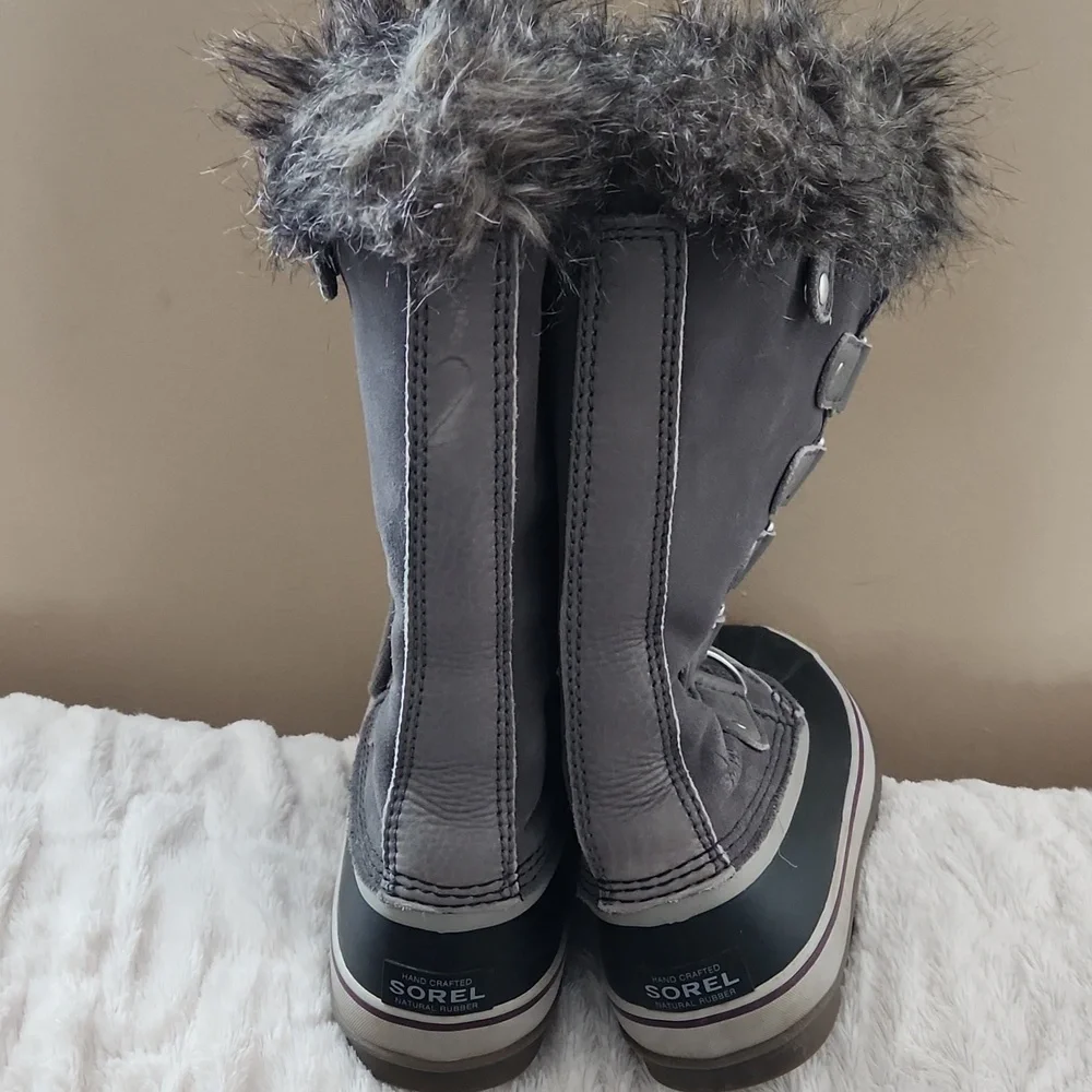 SOREL Joan of Arctic Insulated Waterproof Winter Boots In Quarry Gray Size 8.5